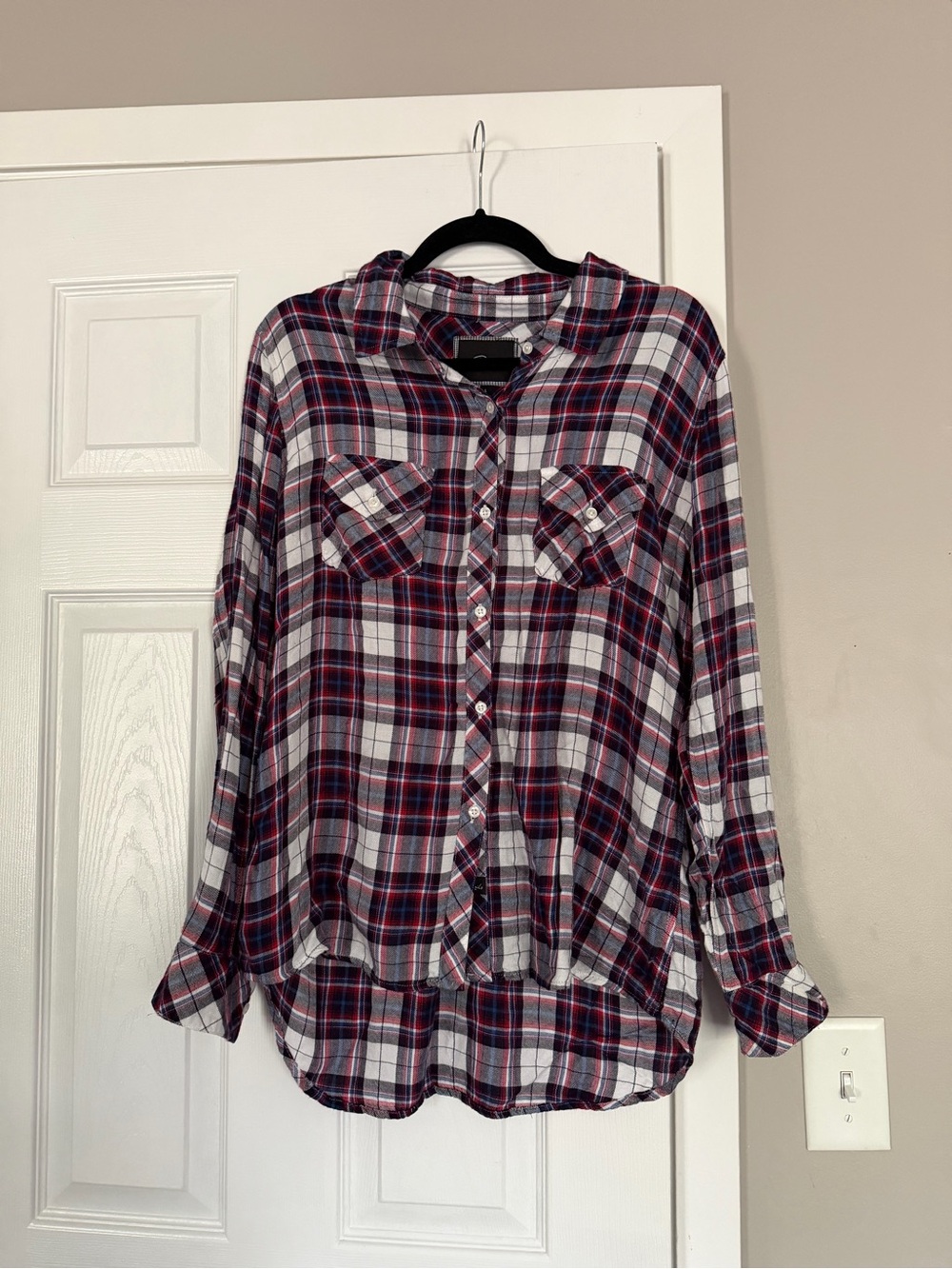 Rails Plaid Autumn Fall Red Blue Button Down Shirt Top